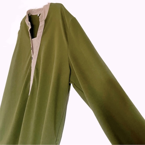 ηεω JFN Olive Pullover Cotton Blend Soft Vneck Sweatshirt 2XL Perfect Condition - Picture 8 of 8